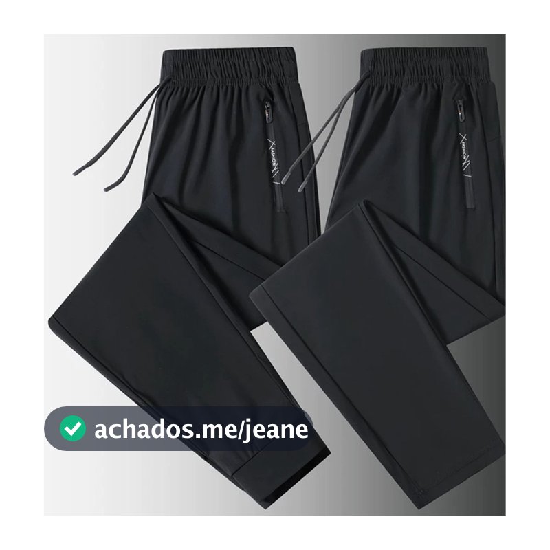 KIT 2 Calça Jogger Preta Masculina Dry Fit Com Fitas Esportiva