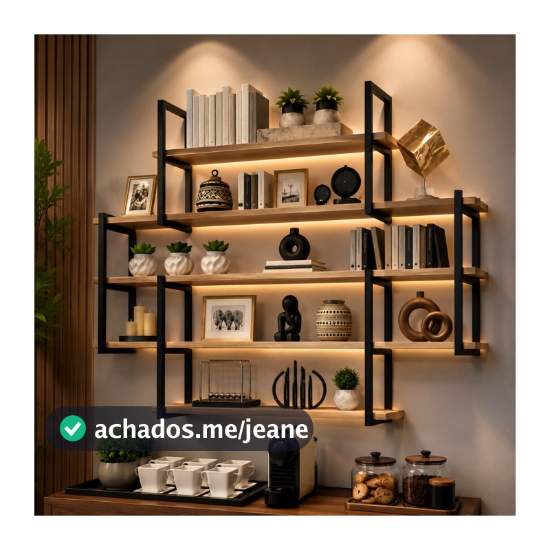 Prateleira Moderna Inovadora Organizadora Decorativa Suspensa Fixa Parede 120cm