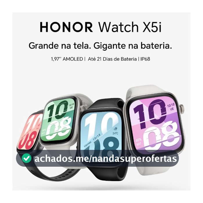 Relógio Smartwatch Honor watch X5i Tela Amoled 1.97 Com Bluetooth Bateria 420 mAh Original