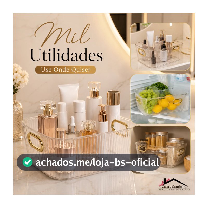 Caixa de Armazenamento em Acrílico Organizador Transparente Alça Organizadora Maquiagem Joias Cosméticos Multiuso