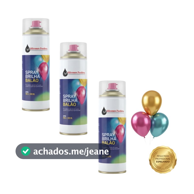 Brilha Balão Spray Bexiga Festa Buffet  300ML Decoração 3 un