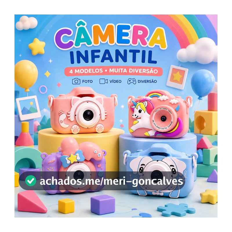 Brinquedos Mini Câmera Infantil Recarregável Video Jogos Fotos Filma Tira Foto De Verdade Com cartão de memória