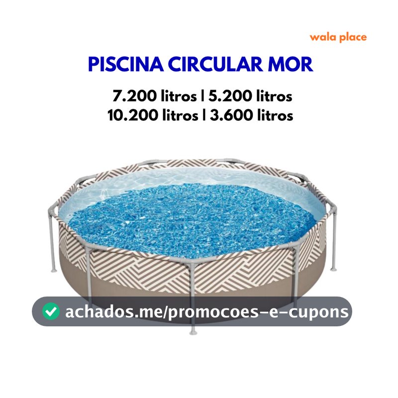 Piscina 7200 Litros Circular Estrutural, ou 10200L ou 5200L ou 3600L Redonda Mor