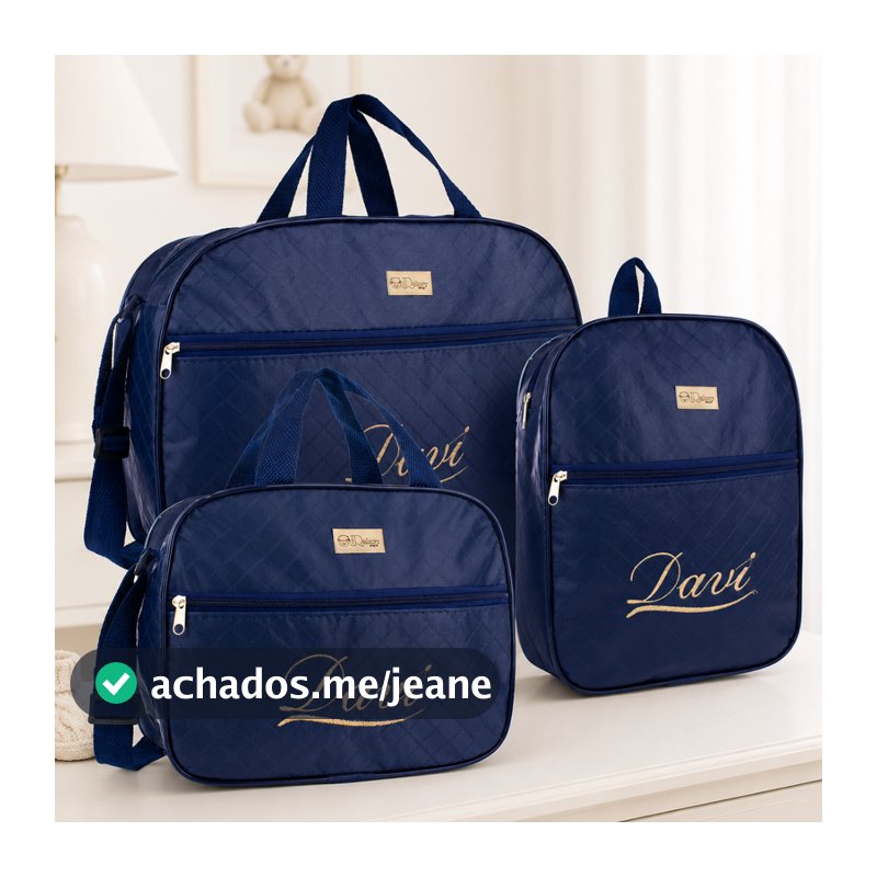 Kit Maternidade 3 Peças Personalizado com o Nome do Bebê