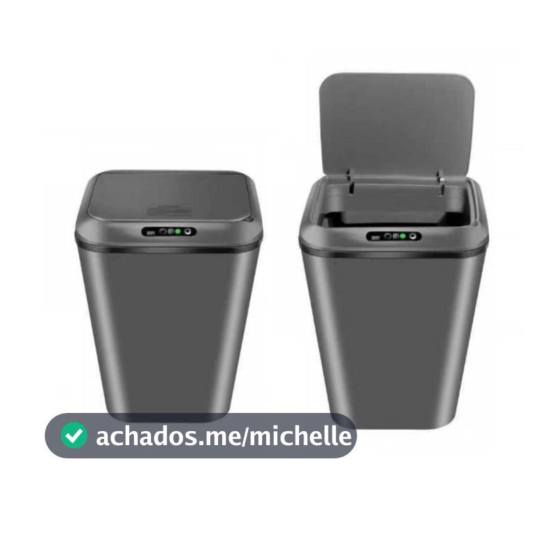 Lixeira com Sensor Automático Abre Fácil em Toque Cesto Lixo Casa 16 Litros