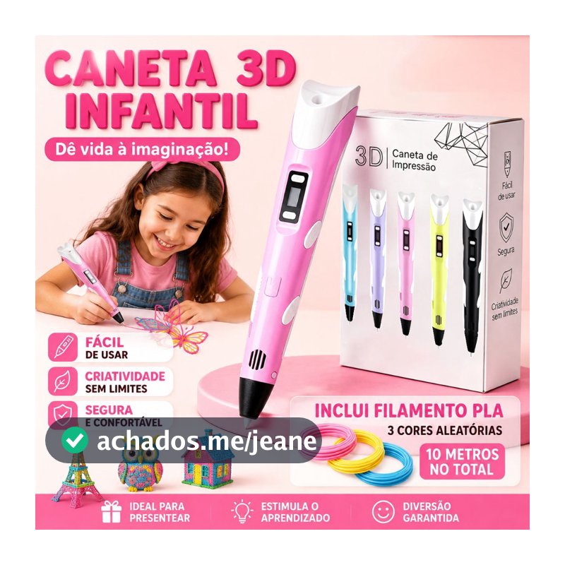 Caneta De Impressão Mágica 3D Grátis 10M DIY PLA Filamento Desenho Brinquedo Presente De Aniversário Criança ABS Tela LC