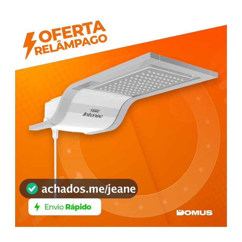 Chuveiro Eletrônico Fame Intense 7800W Branco e Cromado
