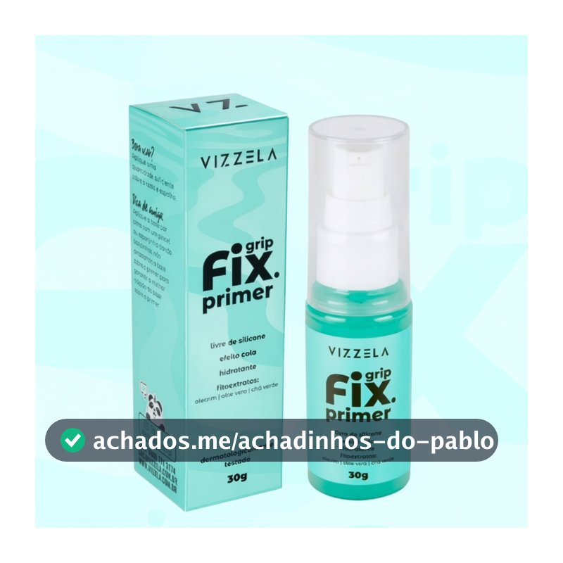 Grip Fix Primer 30g - Primer Facial Hidratante Fixador de Maquiagem Efeito Cola - Vizzela