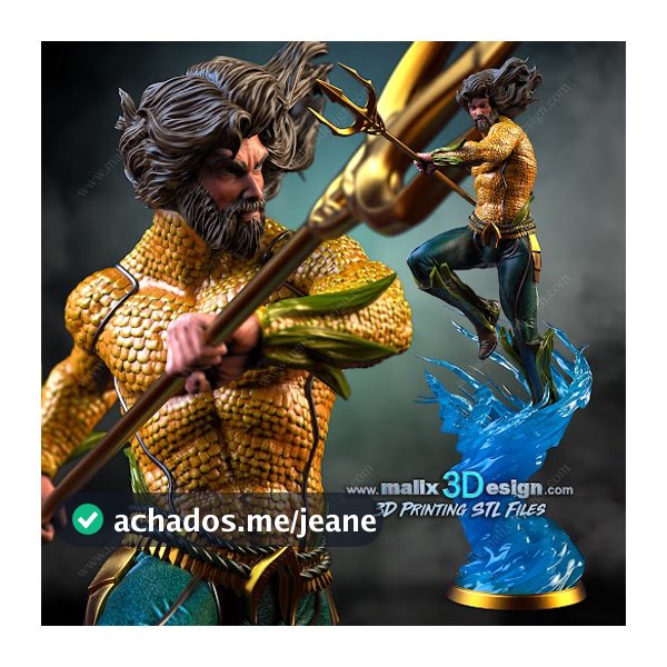Action Figure Estatua Miniatura Aquaman Jason Momoa Liga DA Justiça DA Sanix (SEM PINTURA! LEIA O ANÚNCIO!)