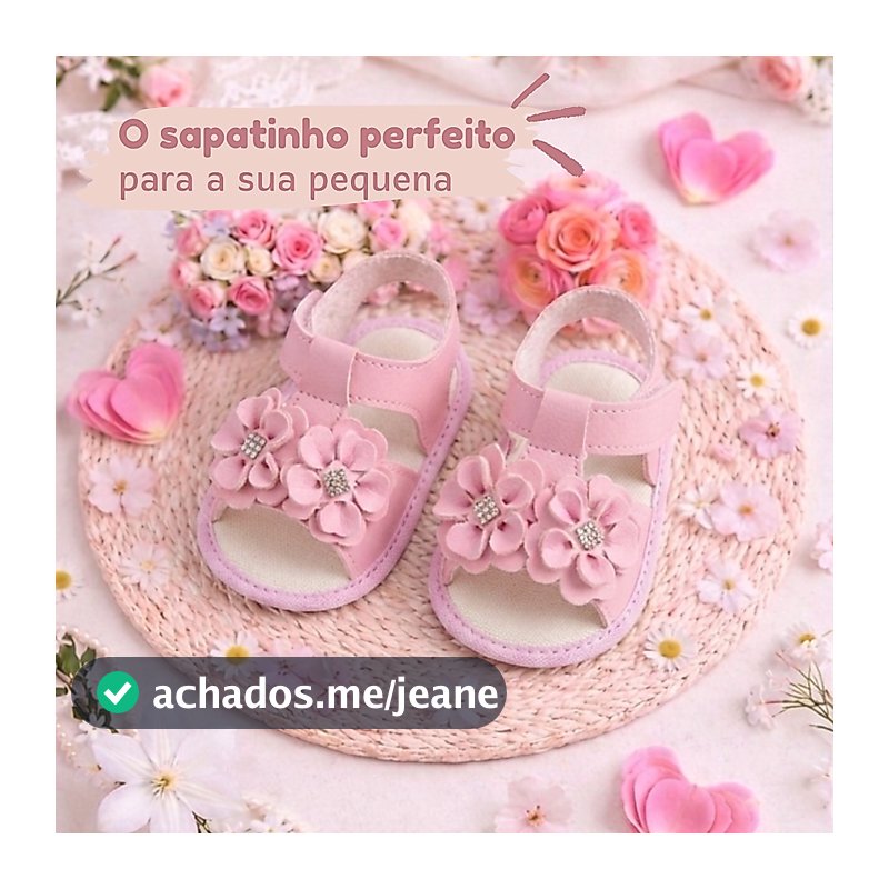 Sapatinho de Bebê Menina Flor Macio e Confortável