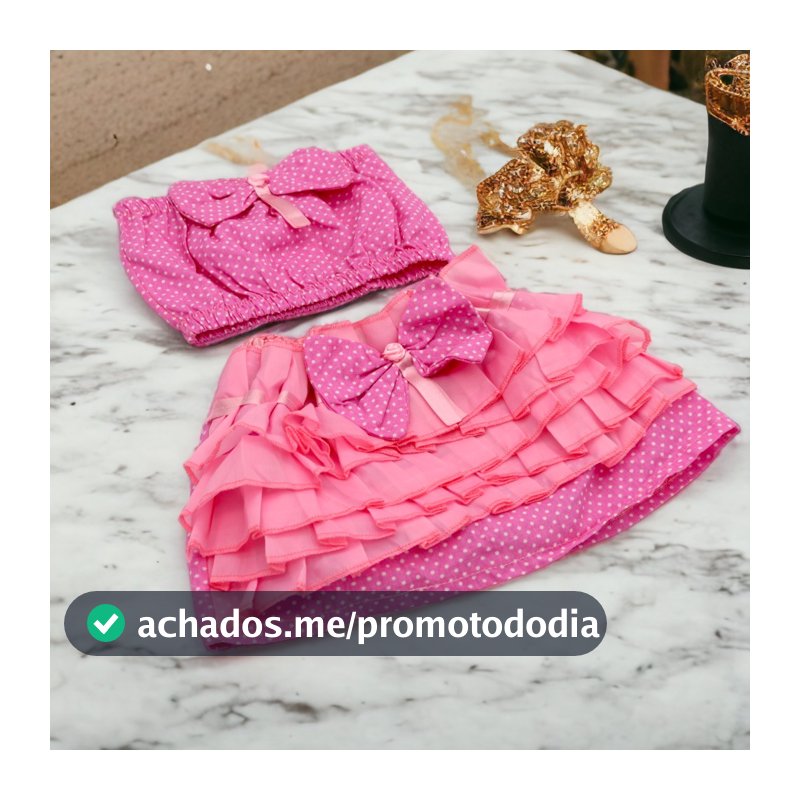 Conjunto Calcinha Bunda Rica + Top Bebê Infantil Tampa Frauda