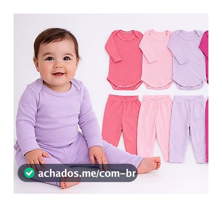 Kit 8 Peças Body + Mijão Menina e Menino Manga Longa Infantil Bory Bori Feminina e Masculino P ao G
