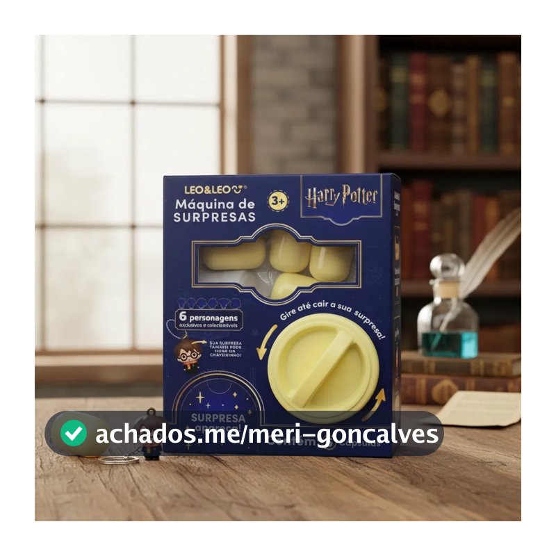 Máquina de Surpresas Harry Potter - Estimula Imaginação e Colecionismo com 6 Chaveiros