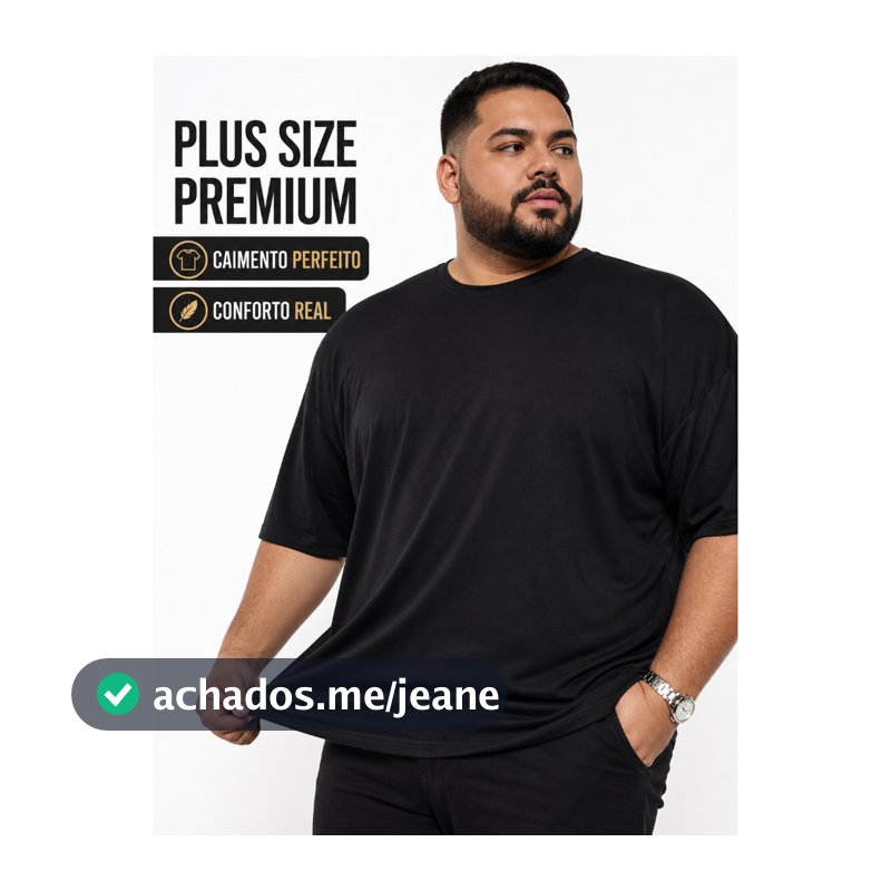 Kit 2 Camiseta Plus Size 100% Algodão Premium Fio 30.1 Confortavel Casual Basico Varias Cores TamG1, G2 e G3