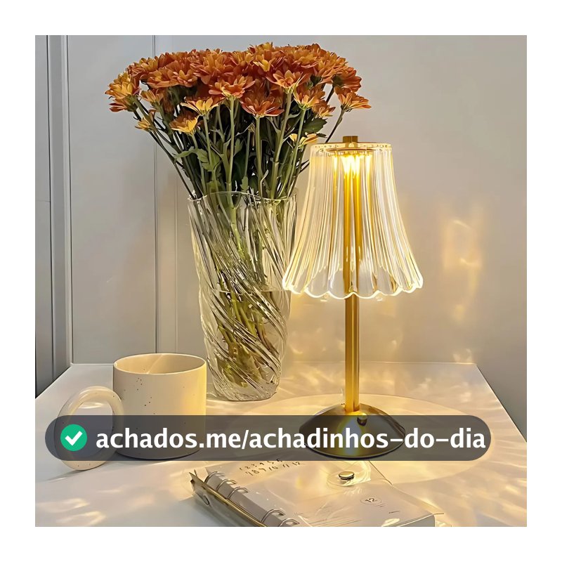 Luminária Abajur de Mesa Saia Seda Com Barra Led Sensor Toque De Luz Quarto Sem Fio 3 Cores Metal