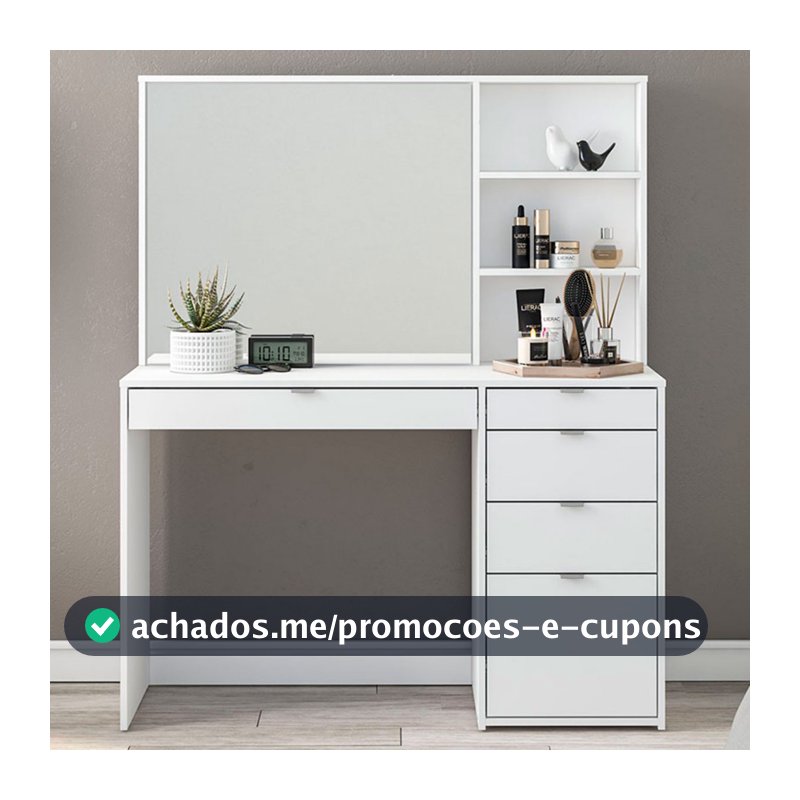 Penteadeira Blum 5 Gavetas 2 Prateleiras Branco - Politorno