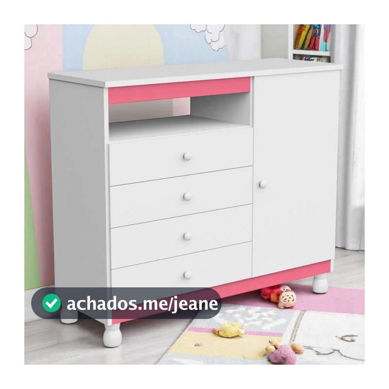 Cômoda Organizadora  Roupas com trocador Gavetas Gaveteiro Quarto Bebe Baby Multiuso  Pés Regulagem