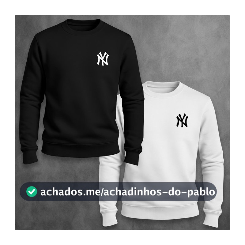 Kit 2 Blusa Moletom Masculino New York Gola Redonda Algodão Unissex Casaco Masculino Feminino
