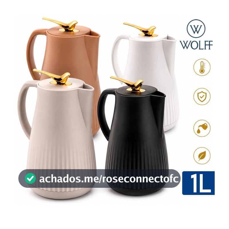 Garrafa Térmica De Água Café 1L New Bird Gatilho Pássaro Decorativa Chá Wolff Luxo Elegância