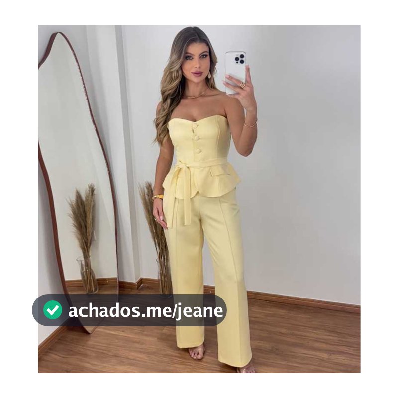 CONJUNTO FEMININO COM TOMARA QUE  CAIA NA ALFAIATARIA