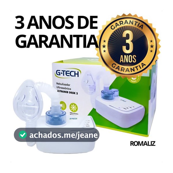 Inalador e Nebulizador Ultrassonico Silencioso G Tech Ultraneb Desk 2 Zero Barulho Infaltil e Adulto