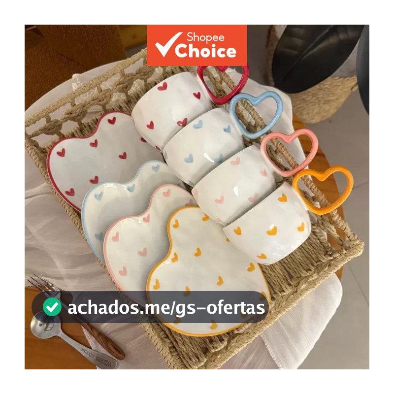 Conjunto de xícaras e pires de cerâmica pintadas à mão estilo coreano para café, ideal para presente