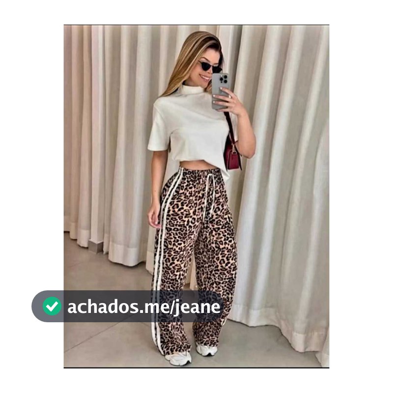calça feminina pantalona wide cintura alta com listras brancas lateral elástico na cintura DUNA PREMIUM  P|M|G|GG|