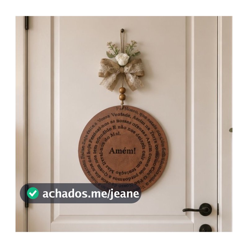 Mandala Oração Pai Nosso 25cm | Decoração Rústica Farmhouse