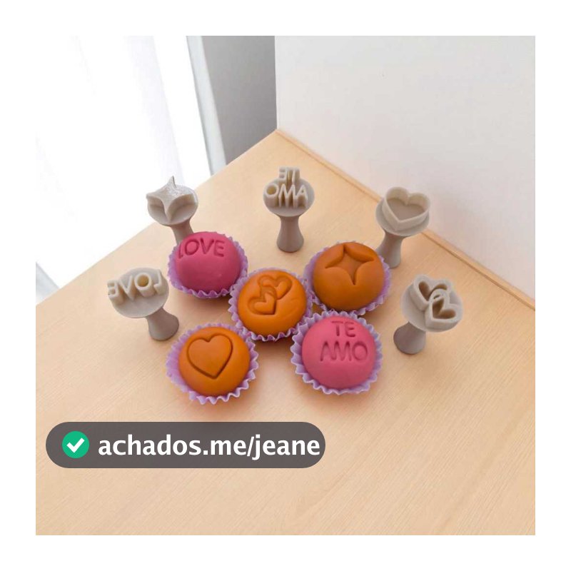 Amor Namorados KIT 4 PEÇAS | 💖 Carimbos para Brigadeiro e Doces |  Amor e Doçura | Romântico 3x2cm