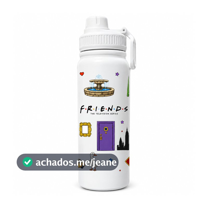 Garrafa Térmica Inox 800ml Série Friends 360° - Presente Fã