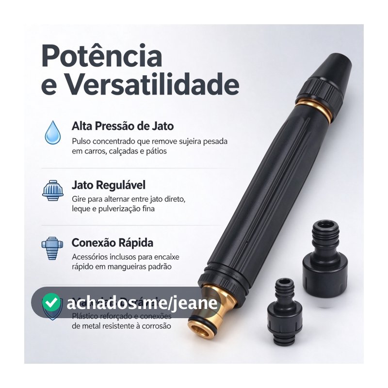 Kit 3 em1 Bico Esguicho De Alta Pressão Para Torneira Mangueira Lavagem De Carros Moto Rega Jardim