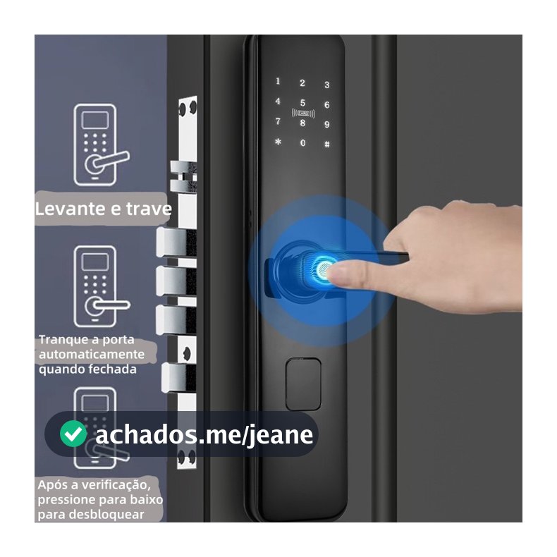 Sistema de língua portuguesa Fechadura Digital Biométrica Eletronica Touch Biometria