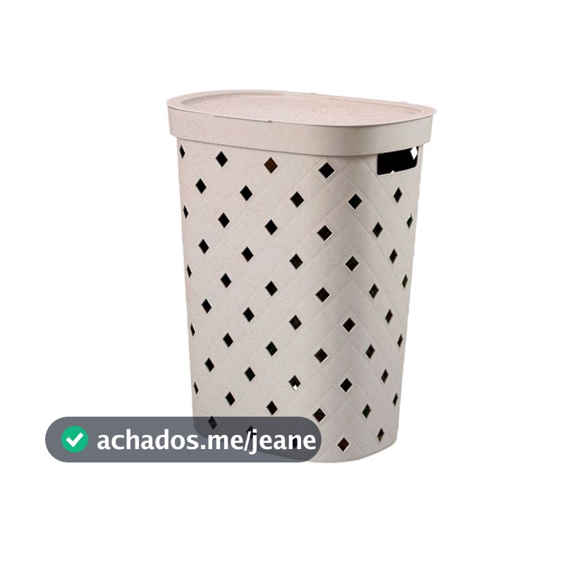 Cesto de Roupas com Tampa Puffer 49 L Light Gray Coza
