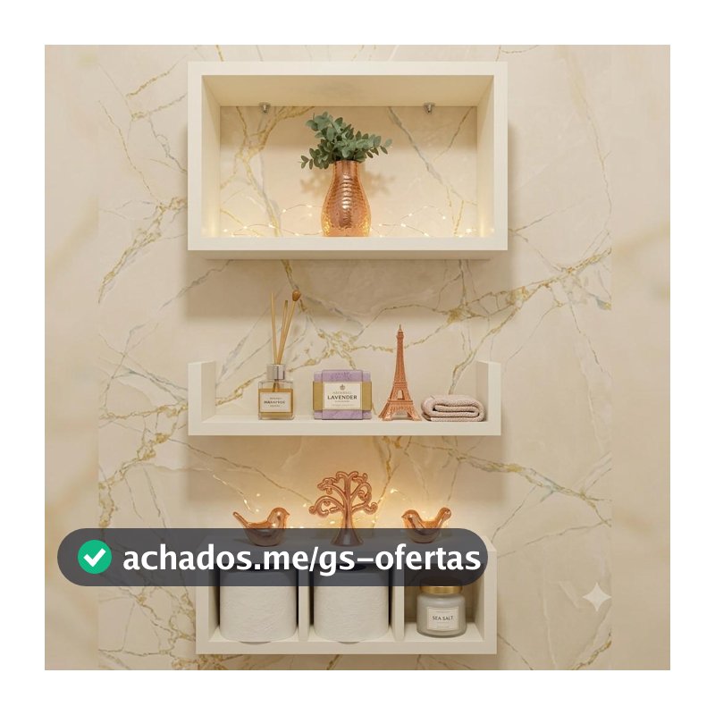 Prateleiras para Banheiro Organizador kit 3 Branco 100% Mdf