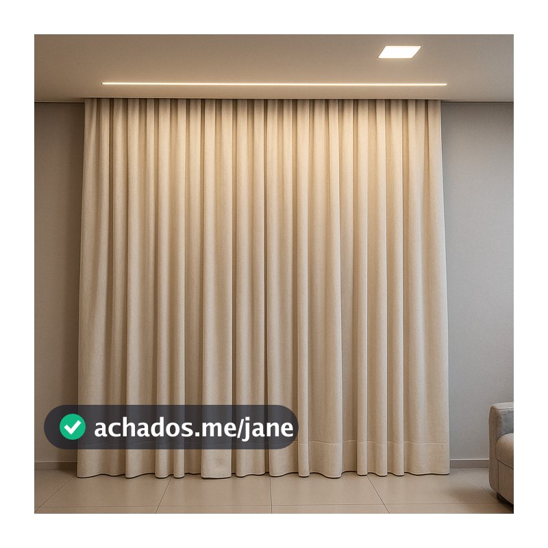 Cortina Trilho Suíço Duplo Gaze de Linho com Blackout 100% Vedação em tecido Luxo WAVE PREMIUM