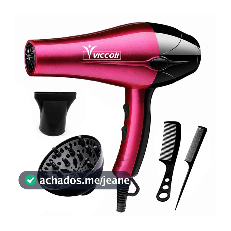 Secador de Cabelo 3000W Profissional 110V e 220V Com DIfusor + Bico + 2 Pentes