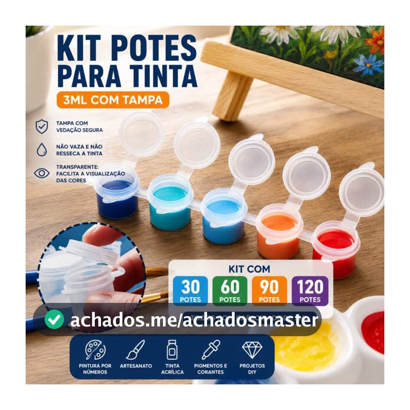 30 a 120 Potes Vazios para Guache -3ml Plástico Transparente Artesanato Lembrancinha Tinta verniz
