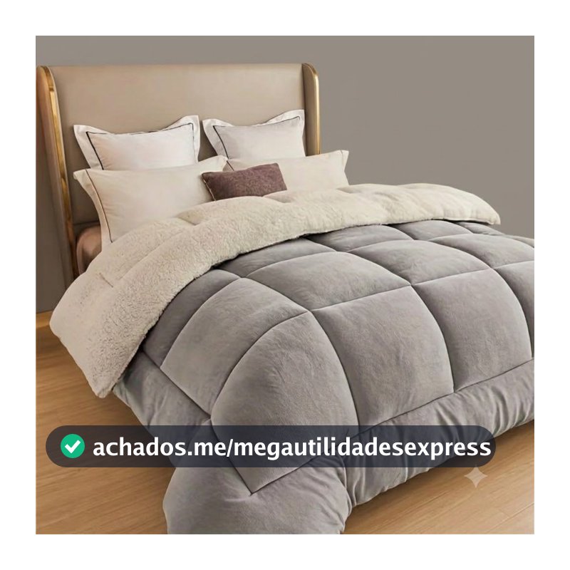 Coberdrom Edredom Casal Queen Manta Sherpa Dupla Face Micropercal 400 Fios Inverno Grosso