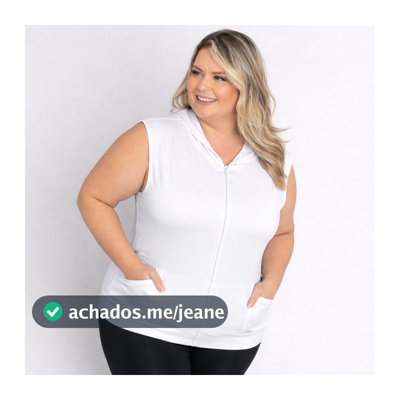 Jaqueta Colete Plus Size Feminino Dry Capuz Academia Caminhada Corrida