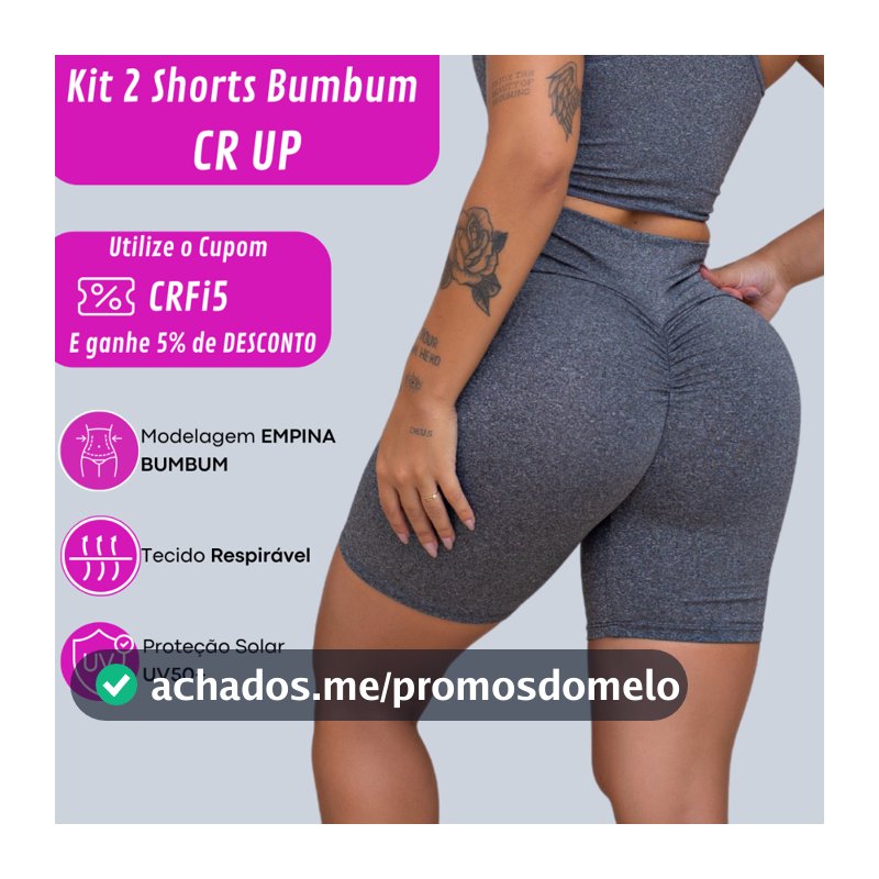 Kit 2 Shorts Academia Levanta Bumbum