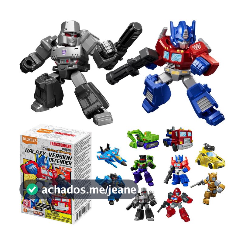 Boneco Transformers Defender Figura De Ação Montável Surpresa Hasbro Blokees Colecionável
