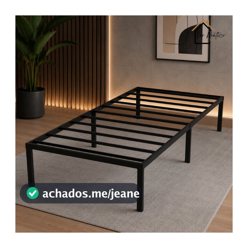 Cama Metal Solteiro Reforçado Base de Ferro Resistente
