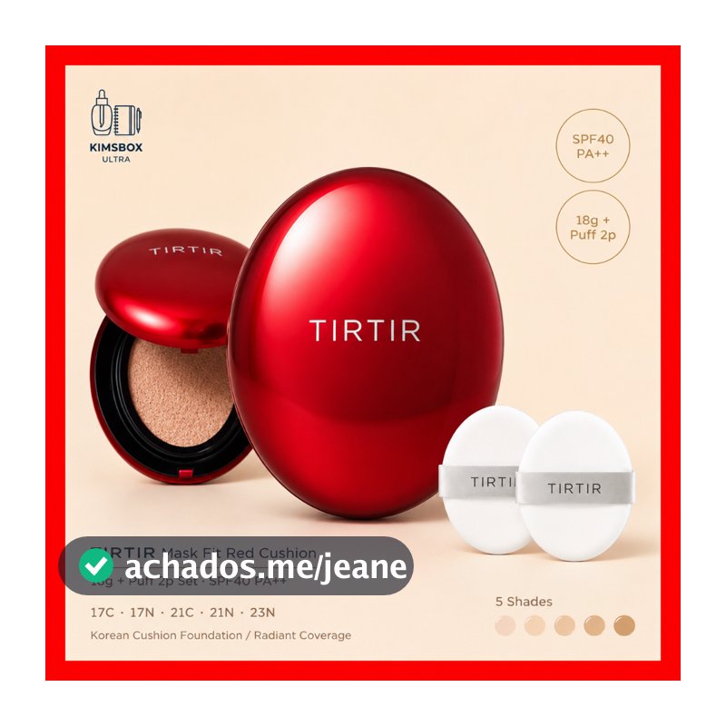 Máscara TIRTIR Fit Almofada Vermelha 18g Puff Set Base De Coreana Fps40 PA +
