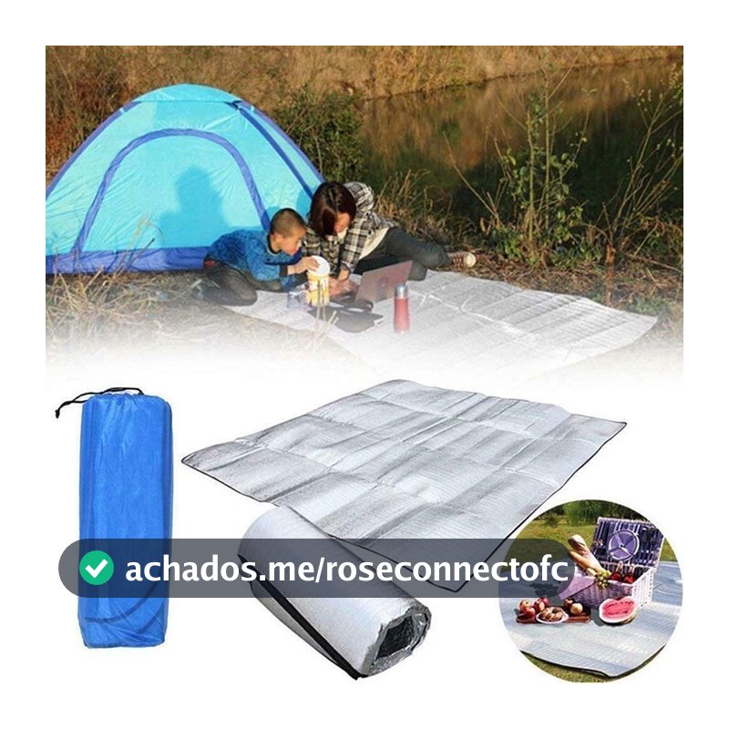 Tapete Térmico Impermeável Dobrável para Praia Camping e Atividades ao Ar Livre 2m x 1,5m
