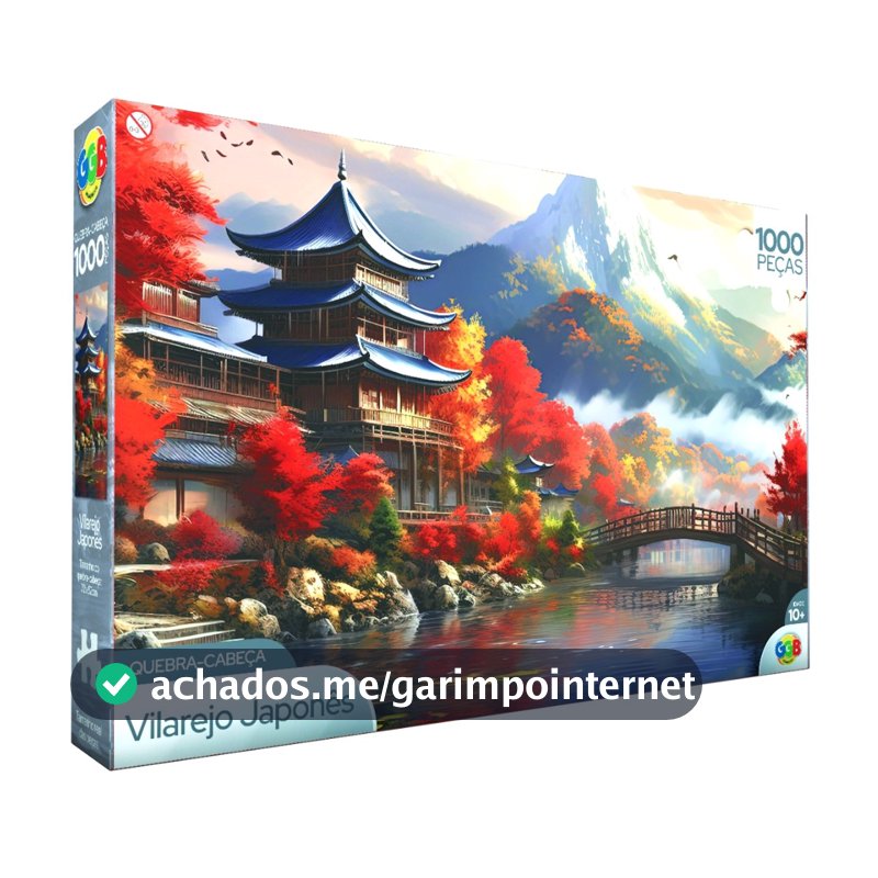 QUEBRA CABEÇA VILAREJO JAPONÊS 1000 PEÇAS GGB BRINQUEDO PUZZLE PAISAGEM PONTO TURÍSTICO JAPÃO RIO
