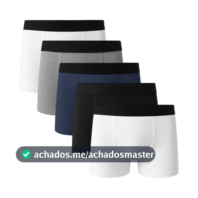 Kit 5 Cuecas Boxer Algodão Cotton Masculina Confortável Sortida C5