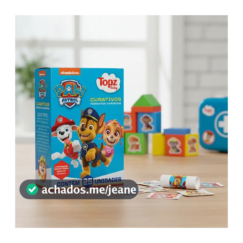 Band-aid Curativo Topz Baby Patrulha Canina 25 Unidades