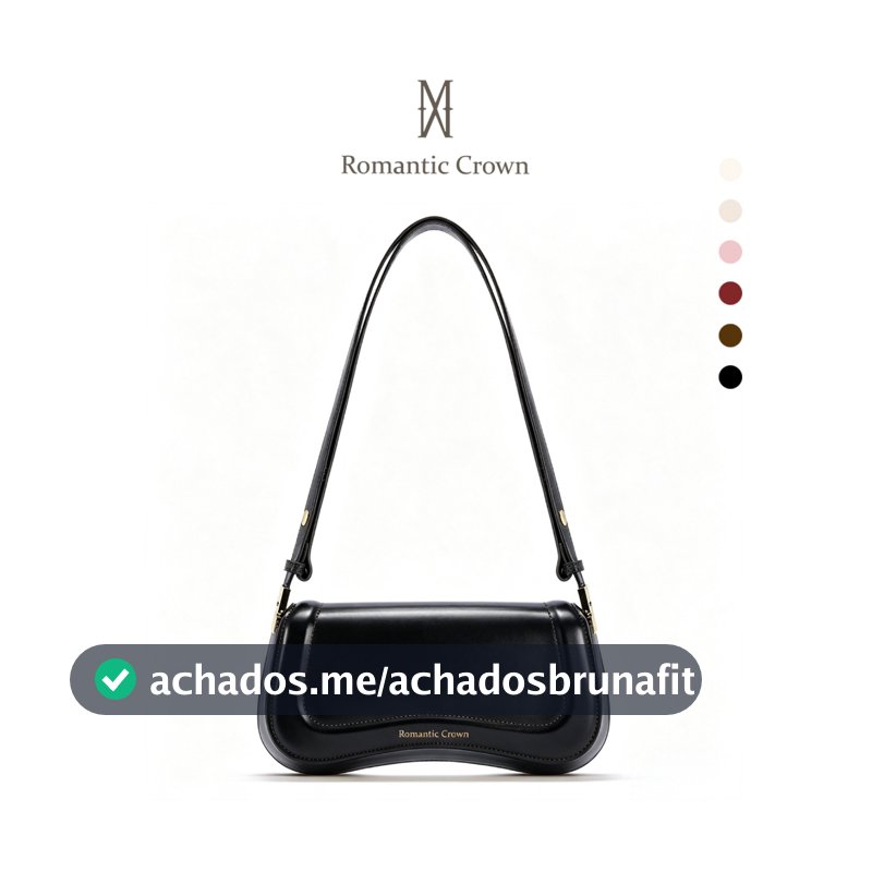 ROMANTIC CROWN Bolsa Feminina Pequena de Ombro Impermeável, Mini Tiracolo de Couro para Trabalho e Festa