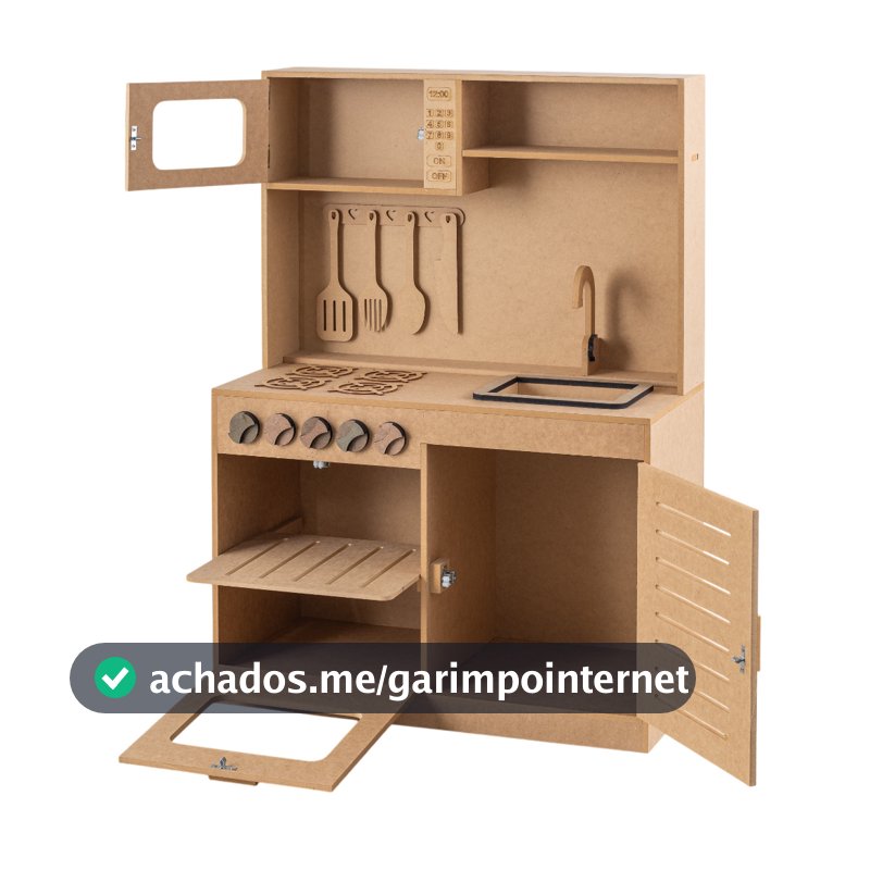 Cozinha Infantil Brinquedo Criança Completa Fogão Mdf