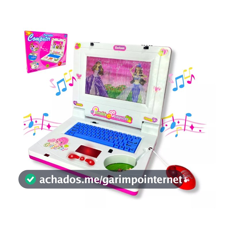 Notebook De Brinquedo Laptop Infantil Musical Com Luz Educativo